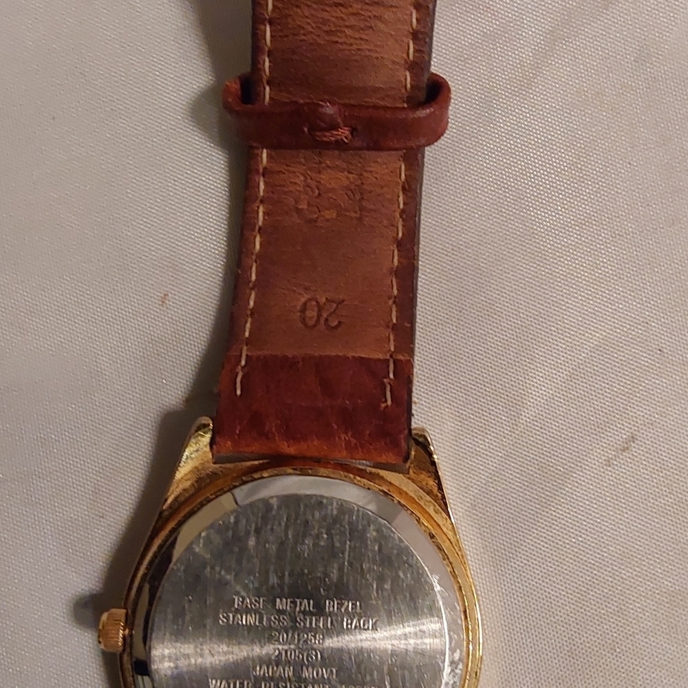 VINTAGE ARMITRON MECHANICAL MEN’S LEATHER WRISTWATCH - Picture 7 of 10